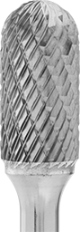 Image of Specification. SC-5. Front orientation. ZoomedIn view. Carbide Bur Set with 1/4" Diameter Shank, 16 Pieces, Double-Cut Tooth.