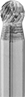 Image of Specification. SD-1L6. Front orientation. ZoomedIn view. Ball-Shape SD-1L6 Bur—1/4" Head Dia. × 7/32" Head Lg..