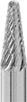 Image of Specification. SL-1L6. Front orientation. ZoomedIn view. 14° Tapered Cone-Shape Rounded-Tip SL-1L6 Bur—1/4" Head Dia. × 5/8" Head Lg..