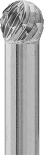 Image of Specification. SD-3. Front orientation. ZoomedIn view. Carbide Bur Set with 1/4" Diameter Shank, 16 Pieces, Double-Cut Tooth.
