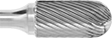 Image of Product. Front orientation. ZoomedIn view. Burs. Extra-Long Burs, Round Cylinder, Single-Cut Tooth.
