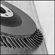 Image of ProductInUse. Front orientation. Contains Border. Sanding Discs. Arbor-Mount Flap Sanding Discs for Corners.