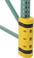 Image of ProductInUse. Front orientation. Rack Guards. Post-Mount Plastic Rack Guards, Strap On.