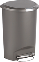 Image of Product. Style A (Gray). Front orientation. Gray. Plastic Step Open Trash Cans, Style A.