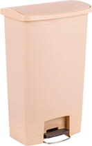 Image of Product. Style B (Beige). Front orientation. Beige. Plastic Step Open Trash Cans, Style B.