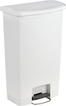 Image of Product. Style B (White). Front orientation. Style B. Plastic Step Open Trash Cans, Rectangle, White.