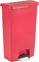 Image of Product. Style B (Red). Front orientation. Red. Plastic Step Open Trash Cans, Style B.