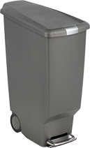 Image of Product. Style C (Gray). Front orientation. Gray. Plastic Step Open Trash Cans, Style C.