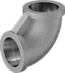 Image of Product. Front orientation. Pipe and Fittings. Low-Pressure Stainless Steel Socket-Connect Pipe Fittings, 90° Elbow Connectors, Socket Connect.