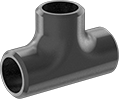 Image of Product. Front orientation. Pipe and Fittings. Low-Pressure Iron and Steel Butt-Weld Pipe Fittings, Tee Connectors, Butt Weld.