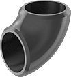 Image of Product. Front orientation. Pipe and Fittings. Low-Pressure Iron and Steel Butt-Weld Pipe Fittings, Short 90° Elbow Connectors, Butt Weld.