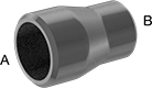 Image of Product. Front orientation. Contains Annotated. Pipe and Fittings. Low-Pressure Iron and Steel Butt-Weld Pipe Fittings, Straight Reducers, Butt Weld × Butt Weld.