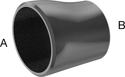 Image of Product. Front orientation. Contains Annotated. Standard-Wall Butt-Weld Steel Unthreaded Fitting, Offset Straight Reducer, 3 x 2-1/2 Pipe Size.