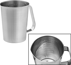 Image of Product. Front orientation. Contains Inset. Beakers. Metal Beakers, Style E.