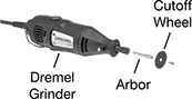 Image of System. Front orientation. Contains Annotated. Rotary Tool Arbors. Dremel Rotary Tool Arbors.