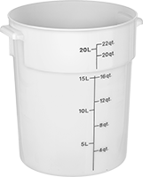 Image of Product. Front orientation. Pails. Food and Beverage Plastic Pails, Style C.