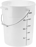 Image of Product. Front orientation. Pails. Food and Beverage Plastic Pails, Style B.