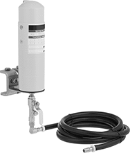 Image of ProductInUse. Front orientation. Grease Dispenser Mounting Kits. Precision Motor-Driven Grease Dispensers, Clamp On.