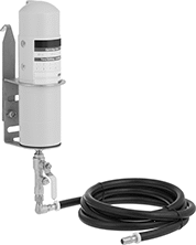 Image of ProductInUse. Front orientation. Grease Dispenser Mounting Kits. Precision Motor-Driven Grease Dispensers, Hanging Mount.