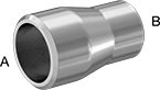 Image of Product. Front orientation. Contains Annotated. Pipe and Fittings. Medium-Pressure Aluminum Butt-Weld Pipe Fittings, Straight Reducers, Butt Weld × Butt Weld.