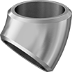 Image of Product. Front orientation. Pipe and Fittings. Medium-Pressure Aluminum Butt-Weld Pipe Fittings, 45° Elbow Connectors, Butt Weld.