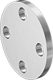 Image of Product. Flat Surface on Back. Back orientation. Pipe and Fittings. Low-Pressure Stainless Steel Unthreaded Pipe Flanges, Cast Blind Flanges, Flanged, Flat.