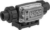 Image of Product. Front orientation. Flowmeters. Flowmeter/Totalizers, PVDF Body.