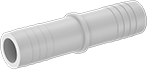 Image of Product. Male. Front orientation. Pipe and Fittings. Plastic Barbed Pipe Fittings for Water, Straight Connectors, Clamp-On Barbed Male.