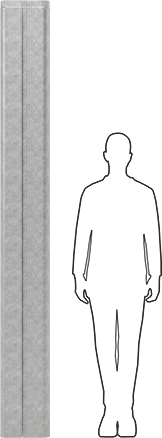 Image of Product. Side1 orientation. Contains SizingReference. Oval Duct, Galvanized Steel, Duct Size 8, 8 Feet Long.