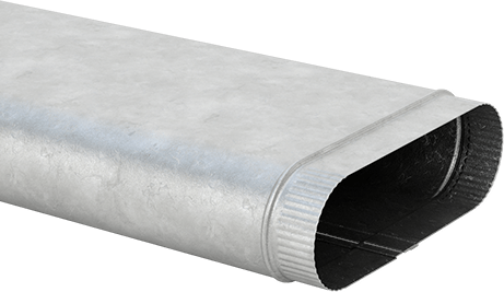 Image of Product. Front orientation. Oval Duct, Galvanized Steel, Duct Size 8, 8 Feet Long.
