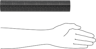 Image of Product. Side1 orientation. Contains SizingReference. MDS-Filled Easy-to-Machine Cast Nylon Tube, Wear-Resistant, 1/2" Wall Thickness, 2" OD, 1" ID, 1 Foot Long.