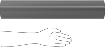 Image of Product. Side1 orientation. Contains SizingReference. MDS-Filled Easy-to-Machine Cast Nylon Tube, Wear-Resistant, 3/4" Wall Thickness, 4-1/2" OD, 3" ID, 2 Feet Long.