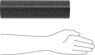 Image of Product. Side1 orientation. Contains SizingReference. MDS-Filled Easy-to-Machine Cast Nylon Tube, Wear-Resistant, 1" Wall Thickness, 3-1/4" OD, 1-1/4" ID, 1 Foot Long.