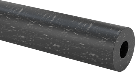 Image of Product. Front orientation. MDS-Filled Easy-to-Machine Cast Nylon Tube, Wear-Resistant, 1" Wall Thickness, 3-1/4" OD, 1-1/4" ID, 2 Feet Long.