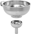 Image of Product. Front orientation. Exploded view. Funnels. Metal Funnels with Filter , Style J.