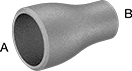 Image of Product. Front orientation. Contains Annotated. Pipe and Fittings. Low-Pressure Stainless Steel Butt-Weld Pipe Fittings, Straight Reducers, Butt Weld × Butt Weld.
