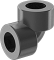 Image of Product. Front orientation. Pipe and Fittings. Extreme-Pressure Iron and Steel Socket-Connect Pipe Fittings, 90° Elbow Connectors, Socket Connect.