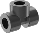 Image of Product. Front orientation. Pipe and Fittings. Extreme-Pressure Iron and Steel Socket-Connect Pipe Fittings, Tee Connectors, Socket Connect.