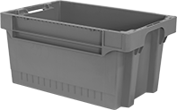 Image of Product. Front orientation. Tote Boxes. Nestable and Stackable Plastic Tote Boxes , Style D.