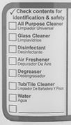 Image of Specification. Side1 orientation. ZoomedIn view. Checklist. Choose-a-Label Spray Bottles.