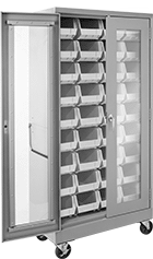 Image of Product. Front orientation. Cabinets. Bin-Box Cabinets with Clear-View Doors.