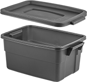 Image of Product. Front orientation. Tote Boxes. Nestable Plastic Tote Boxes , Style A.