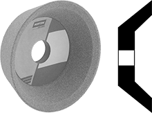 Image of Product. Front orientation. Contains MultipleImages. Grinding Wheels. Shaped Norton Toolroom Grinding Wheels for Metals, Flared-Cup Grinding Wheel.