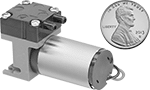 Image of Product. Front orientation. Contains SizingReference. Air Compressor/Vacuum Pumps. Miniature Oil-Free DC Electric Air Compressor/Vacuum Pumps.