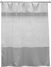 Image of Product. Front orientation. Curtain Partitions. Clear-View Roller-Curtain Partitions.