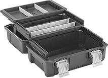 Image of Product. Front orientation. Tool Boxes. Tool Boxes with Cantilever Trays, Foam, 2 Trays.