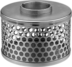 Image of Product. Style A. Front orientation. Strainers. Large-Particle-Filtering Suction Strainers, With Female Threaded Pipe Fitting Connections, For Use With Water, Style A.