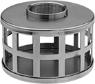 Image of Product. Style B. Front orientation. Strainers. Large-Particle-Filtering Suction Strainers, With Female Threaded Pipe Fitting Connections, For Use With Water, Style B.
