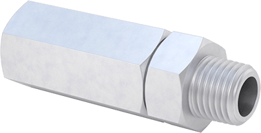 Image of Product. Back orientation. Compressed Air Filter for Particle Removal, 1/4 NPT Female Inlet x 1/4 NPT Male Outlet.