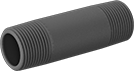 Image of Product. NPT Male. Front orientation. Pipe and Fittings. Flame-Retardant PVDF Pipe Nipples and Pipe for Harsh Chemicals, Pipe—Threaded on Both Ends, Male, Threaded Fitting Connection.